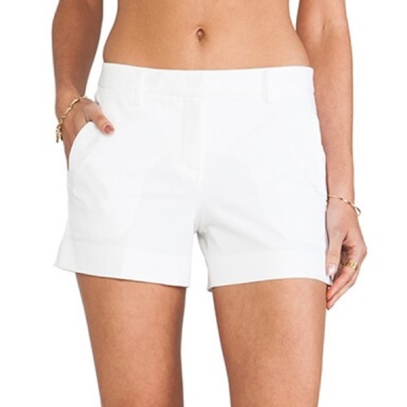 Theory Kasim Checklist Light Gray Stretch Cotton Shorts E0104218 EUC Size 2 - Picture 7 of 8